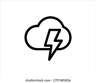 Elektrisches Symbol. Umriss des Energiesymbols und linearer Vektorgrafik.
