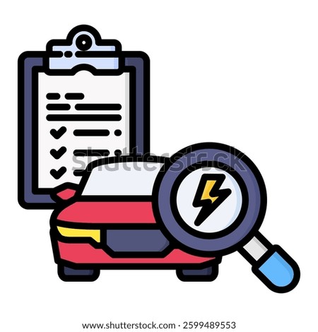 Electrical Icon in Flat Color Style With Outline. Simple Flat Icon Vector. Simple Vector Design