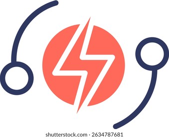 Elektrisches Symbol Glyphe Farbe Vektorgrafik
