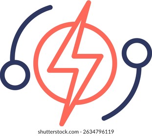 Ilustración vectorial de color de línea de íconos eléctricos