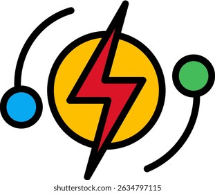 Ícone elétrico Cor linear Vetor Ilustração