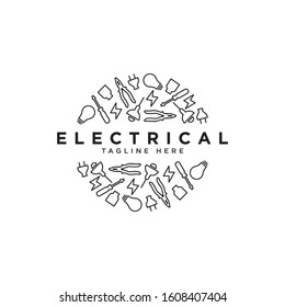 Electrical icon set logo design vector template.