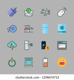 electrical icon set. vector set about light bolt, washing machine, wind and power icons set.