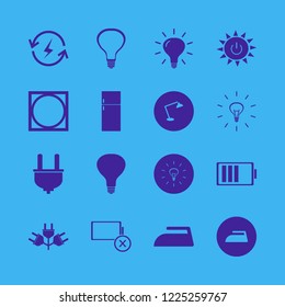electrical icon. electrical vector icons set empty battery, plug, fridge and bulb