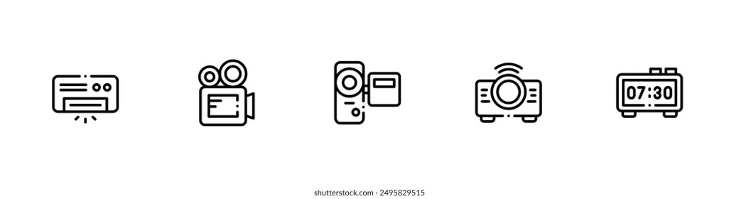 Electrical icons ,black line vector icons collection