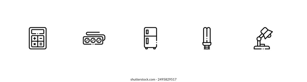 Electrical icons ,black line vector icons collection