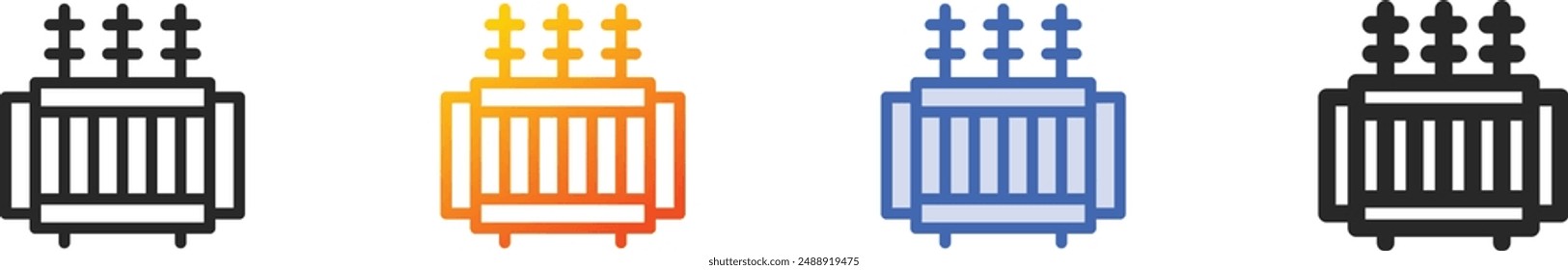 electrical icon.Thin Linear, Gradient, Blue Stroke and bold Style Design Isolated On White Background