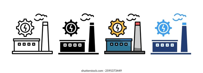 Electrical Industry Icon Set Multiple Style Collection