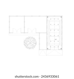 plano de instalación eléctrica en boceto en blanco y negro