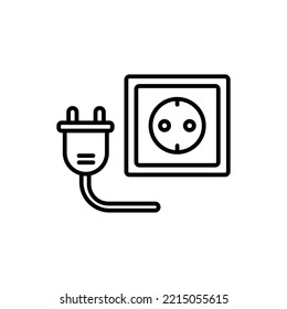 Electrical installation, plug out icon vector illustration logo template for many purpose. Isolated on white background.