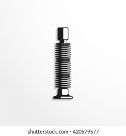 Electrical insulator. Vector illustration. Black and white view.