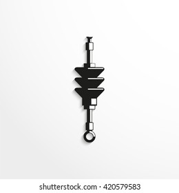 Electrical insulator. Vector illustration. Black and white view.