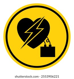Electrical Interferance To Pacemaker Symbol Sign, Vector Illustration, Isolate On White Background Label.EPS10