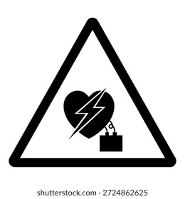 Interferencia Eléctrica A La Señal Del Símbolo Del Marcapasos, Ilustración vectorial, Aislar En La Etiqueta Del Fondo Blanco .EPS10