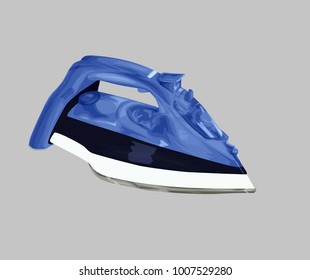 Electrical iron isolated, iron vector illustration. Steam iron cartoon