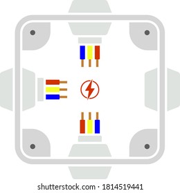 Electrical Junction Box Icon. Flat Color Design. Vector Illustration.