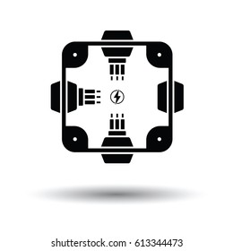 Electrical  Junction Box Icon. White Background With Shadow Design. Vector Illustration.