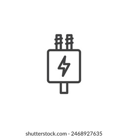 Electrical Junction Box line icon. linear style sign for mobile concept and web design. Junction box outline vector icon. Symbol, logo illustration. Vector graphics