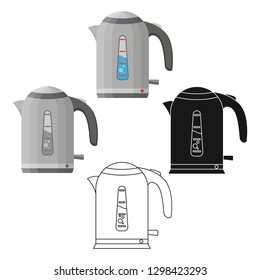 Electrical kettle icon in cartoon style isolated on white background. Kitchen symbol stock vector illustration.