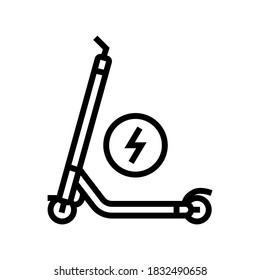 electrical kick scooter line icon vector. electrical kick scooter sign. isolated contour symbol black illustration