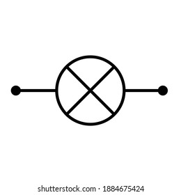 electrical lamp symbol on white background