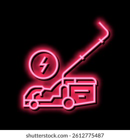 electrical lawn mower neon light sign vector. electrical lawn mower illustration