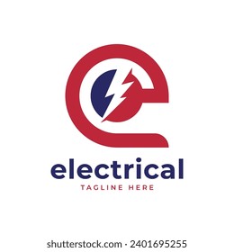 Electrical Letter Logo E Monogram Design Modern Concept