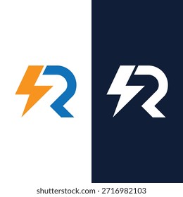 Electrical Letter R Logo Icon Stock de Vectores y Artes vectoriales.