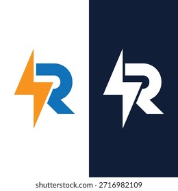 Electrical Letter R Logo Icon Stock de Vectores y Artes vectoriales.