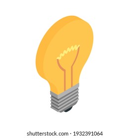 Electrical light bulb icon in isometric view. Creative idea, insight, inspiration and imagination. Vector illustration isolated on white background.