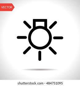 Electrical light with rays simple vector hmi dashboard flat icon