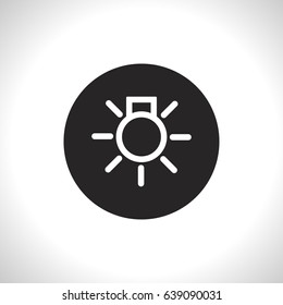 Electrical light with rays simple vector hmi dashboard flat icon