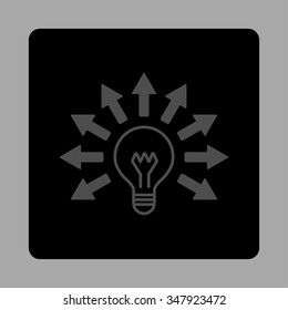 Electrical Light vector icon. Style is flat rounded square button, gray and black colors, silver background.