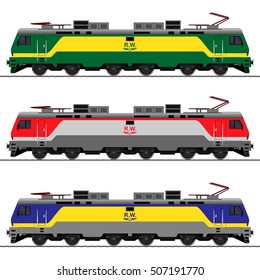 Electrical Locomotive. Railway train. vector