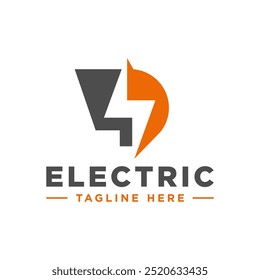 electrical logo design with letter 4D