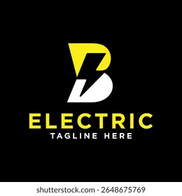 design de logotipo elétrico com letra B