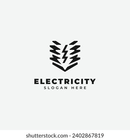 electrical logo design, in a monochrome, simple style, and in black and white