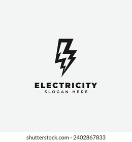 diseño de logotipo eléctrico, monocromo, sencillo y en blanco y negro