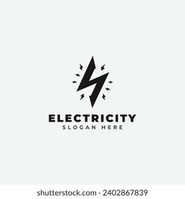 electrical logo design, in a monochrome, simple style, and in black and white