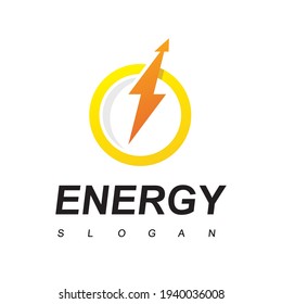 Plantilla de diseño de logotipo eléctrico. Símbolo de energía de perno.