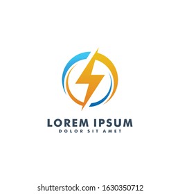 Electrical logo design, Thunder icon logotype vector illustration