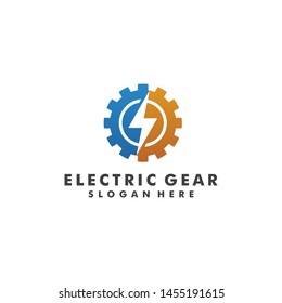 Electrical Logo Template, Gear Power Icon Design - Vector