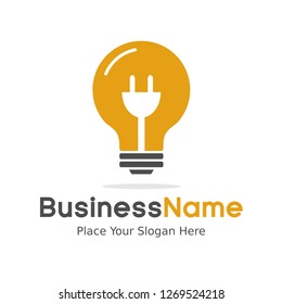 Electrical logo template. Vector design with battery or electricity icon. This logo is suitable for building, power, plug, flash, energy, thunder and technology.