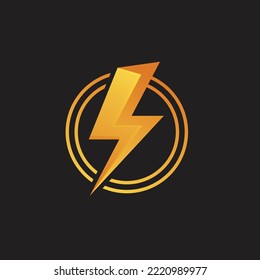 Electrical logo thunder concept with lightning gradient vector
