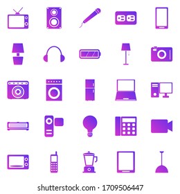 Electrical Machine gradient icons on white background, stock vector