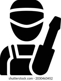 electrical man vector glyph flat icon