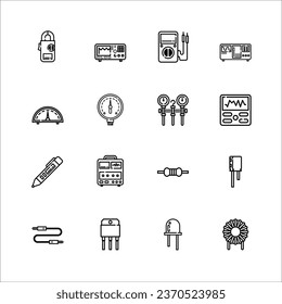 electrical measuring icons set ,vector