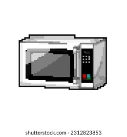 vectores retro de arte de píxel de juego de microondas eléctrico. horno microondas eléctrico de bits. ilustración vintage antigua