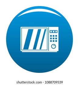 Electrical microwave oven icon. Simple illustration of electrical microwave oven vector icon for any design blue