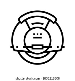 electrical monowheel line icon vector. electrical monowheel sign. isolated contour symbol black illustration